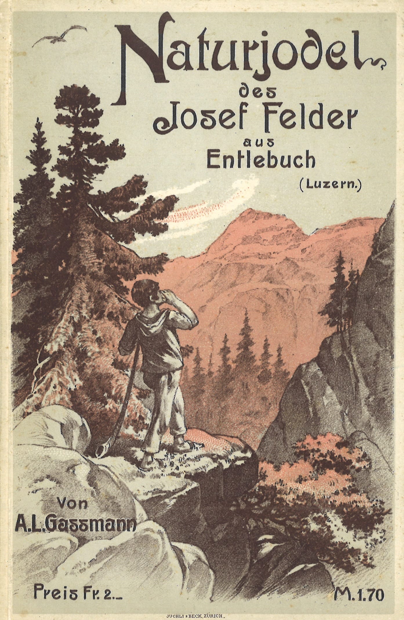 Buchcover: Naturjodel des Josef Felder (gesammelt von Alfred Leonz Gassmann, 1908).