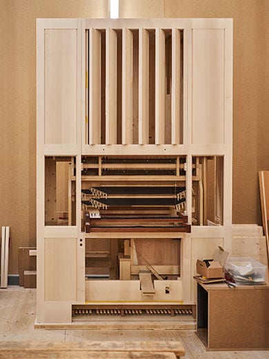 Kein Wandschrank, sondern die moderne Goll-Orgel für die Hochschule Luzern.