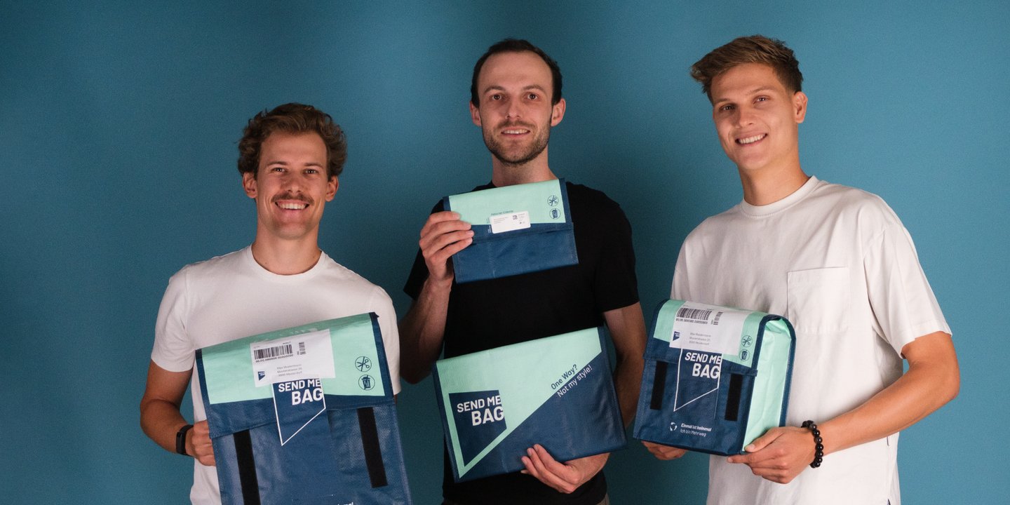 Remo Zemp, Sandro Küng und Joshua Kohler von SendMeBag