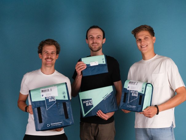 Remo Zemp, Sandro Küng und Joshua Kohler von SendMeBag